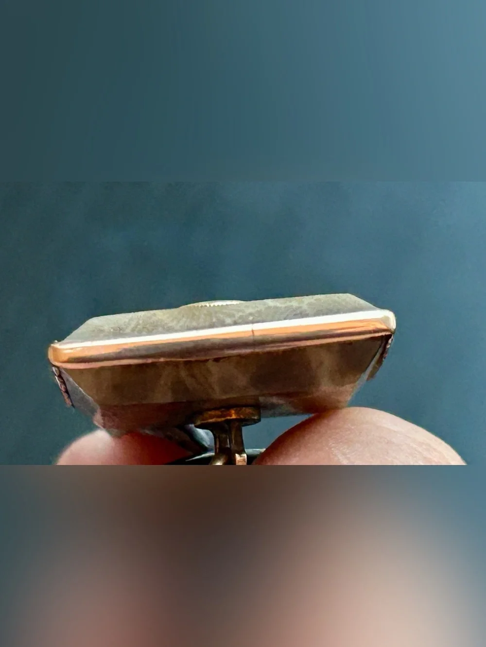 Rare Vintage Petoskey Stone & 10K Gold Accent Cuff Links (c. 1940s–1960s)
